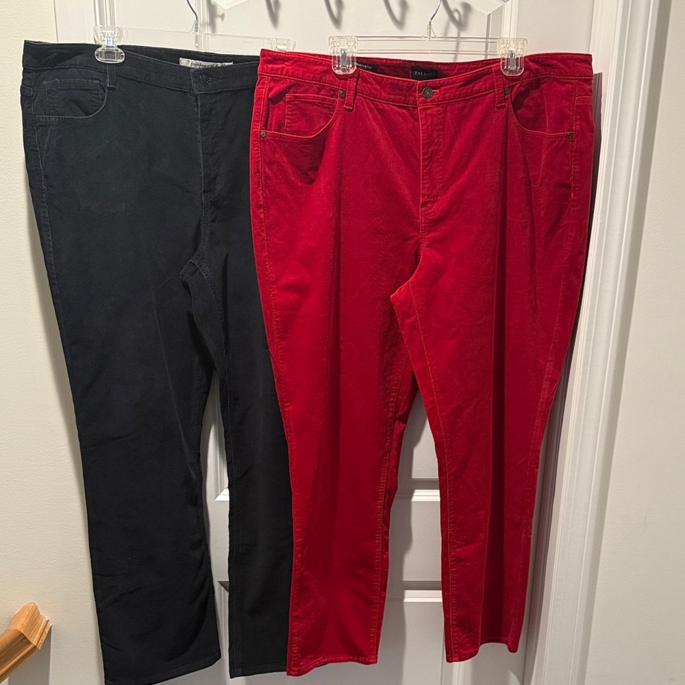 Jones New York Black and Talbots Red Straight Leg Pants
